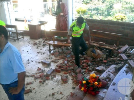 Destruction inside one of the churches